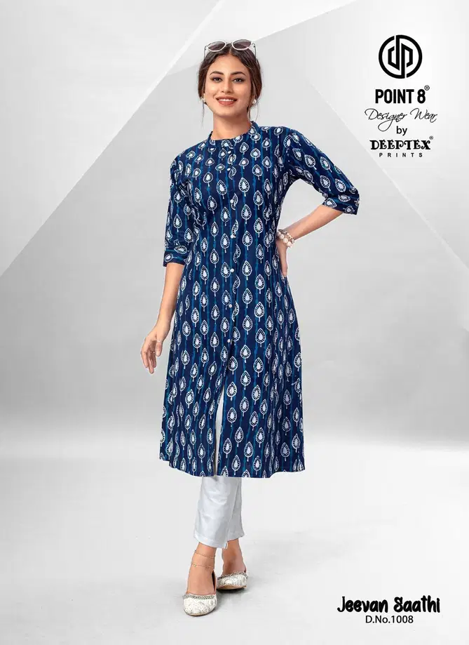 Jeevan Sathi Vol 1 By Deeptex A Line Cotton Printed Kurti Wholesale Shop In Surat